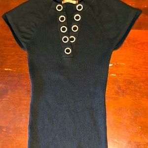 Belldini Black short sleeve cotton shirt Size: M (but it runs SMALL)